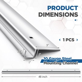 MorningRo 1 Pcs 10ga Steel Ramps Bracket for 48" x 4" Heavy Duty Trailer Ramps Attaching Lip Mounting Channel Ramp Ends for Trailers Tailgates Trunk Beds (Silver)