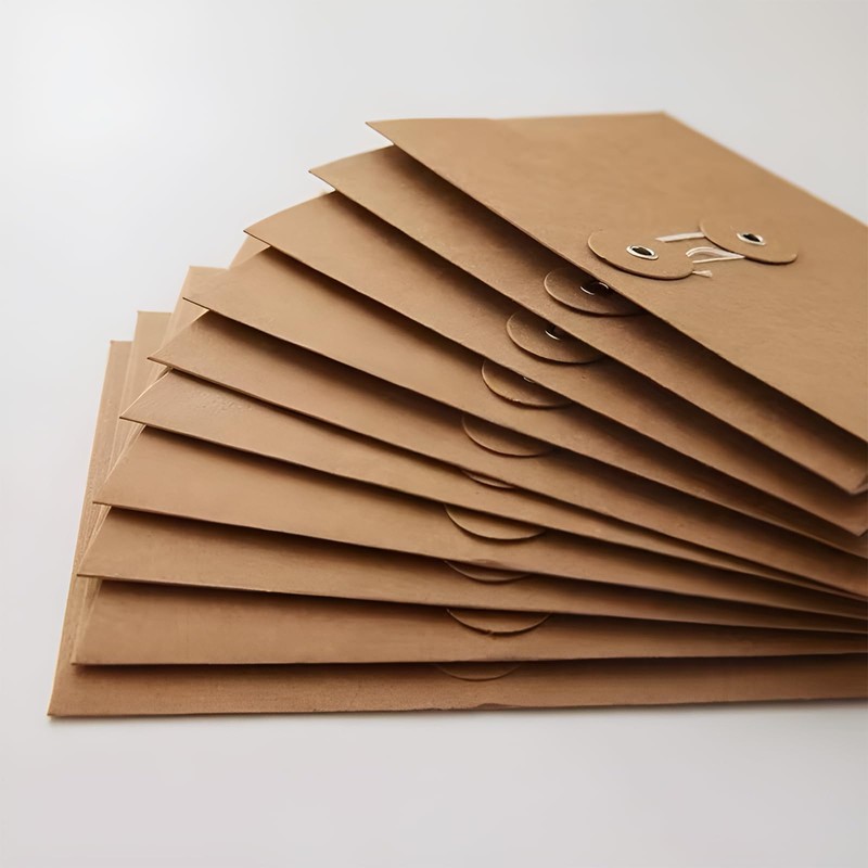 Fkereg 20 Pack Kraft Paper Envelopes with String, Small Brown
