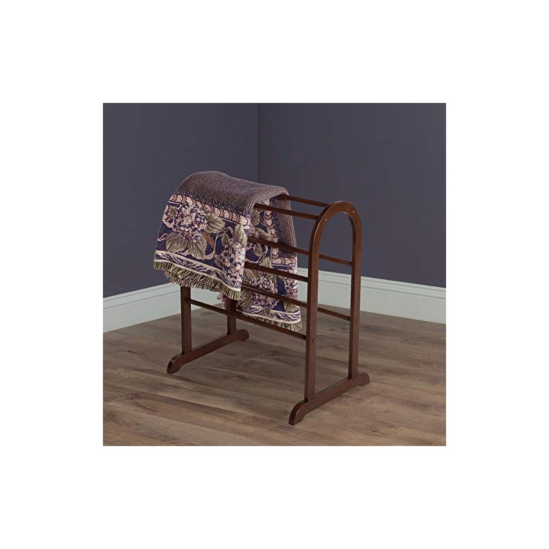 Winsome 94326 Wood Quilt Rack With 6 Rungs, Antique Walnut