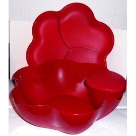 Tupperware Open House Chip 'N Dip Serving Bowl Set, Ruby Red