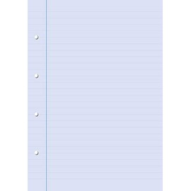 Dyslexia Visual Stress Tinted Coloured Lined Writing Paper Ruled with Margin 50 Sheets 10mm Lines Blue A4, 4 Hole Punched re-Fill Pack