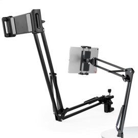 lemgyiamz Tablet Halterung Bett, Tablet Ständer Höhenverstellbar, 360 Grad Drehbarer Tablethalterungen für Bett, Tablet Arm Faltbarer Halterung Tisch, Universeller Handy Tabletthalterung für 4"-13"