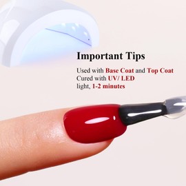 Ozzeal Ruby Red Gel Nail Polish, 0.5 Fl Oz, LED UV Gel, Christmas Red, Soak Off, Art Starter, Manicure Salon DIY Nail Polish