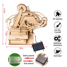 Marble Run 3D Wooden Puzzle for Adults Teens - Solar Educational Jigsaw Puzzles Building Toys DIY Model Kit STEM Projects Science Experiments Birthday Gift for Men Kids Ages 8-10-12-14-16-18