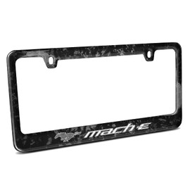 iPick Image Compatible with Ford Mustang Mach-E Real Black Forged Carbon Fiber License Plate Frame