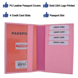 Travel Passport Organizer Holder Credit Card Case Protector Cover Wallet (Light Pink)