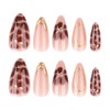 MISUD Fall Press on Nails Almond Medium Fake Nails Glossy