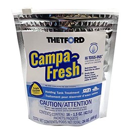 Thetford Campa-Fresh Free & Clear RV Holding Tank Treatment, Formaldehyde Free, Waste Digester, Septic Tank Safe, 16 Count Toss-Ins (96726)