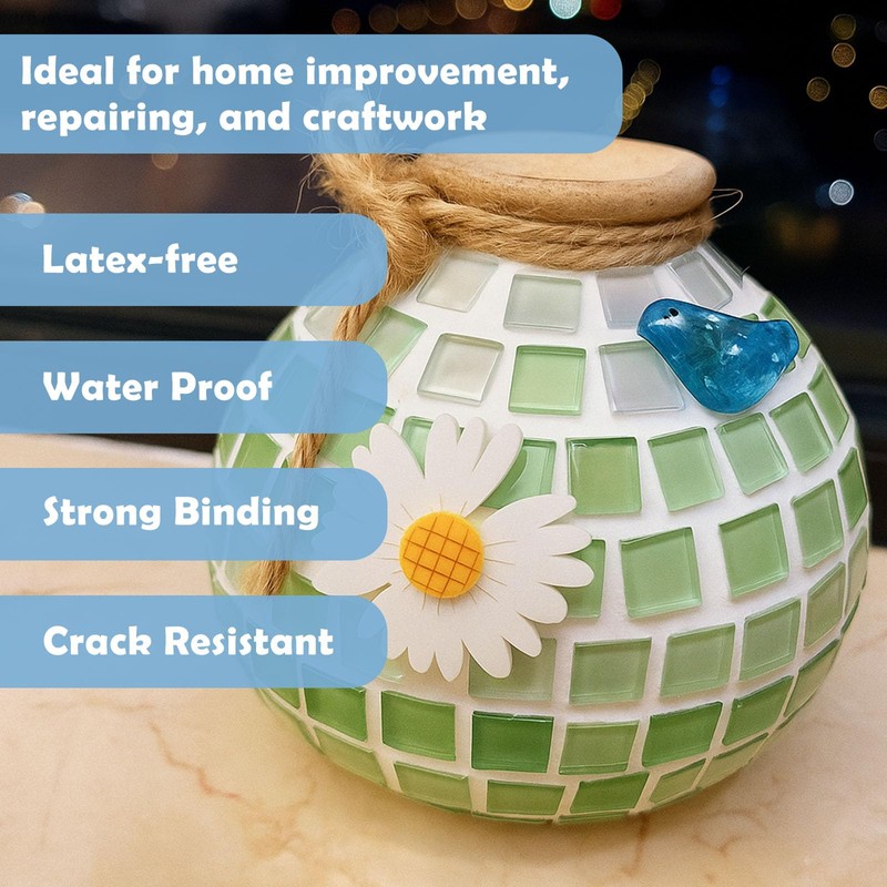 WAN2TLK Mosaic Glue 200ml - Non-Toxic & Water Resistant, Clear