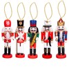 SHATCHI 13cm Wooden Christmas Nutcrackers 5pcs Set - Soldiers King