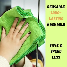 Microfibre Cloth Pack of 10 - Reusable Microfibre Cleaning Cloths - Lint & Streak Free Cleaning Supplies- 30cm by 30cm Microfibre Cleaning Cloth Washable Kitchen Towel & Cloth Duster Cleaning Products