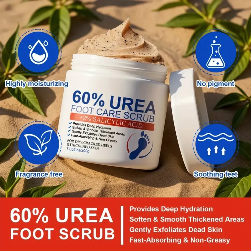 Crema Exfoliante Para Pies Con Urea 60% Y Ácido Salicílico