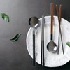 Iris Color Handle Stainless Steel Cutlery Set (Spoon + Chopsticks)