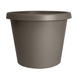 The HC Companies 20 Inch Round Prima Planter - Large Plastic Plant Pot with Rolled Rim for Indoor Outdoor Plants Flowers Herbs, Cappuccino