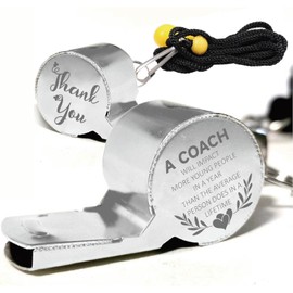 CREATCABIN Emergency Whistle Lanyard Silver Stainless Steel Dog Whistle for Thank You Coach Referee Gifts for Football Outdoor Sports Compitition Gym Natatorium Organize Training 2x0.7x0.8in