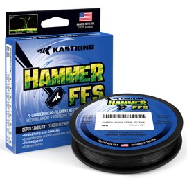 KastKing Hammer FFS Neutral Density UHMWPE Braided Fishing Line, Unique 9-Carrier Micro-Filament Round Braid, Colorfast, Super Smooth, Ultra Small Finesse Diameters, Stealth Black, 15lbs, 150yds