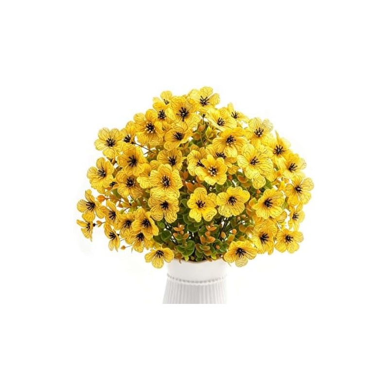 12 Plantas Artificiales con Flores para Decoración al Aire Libre