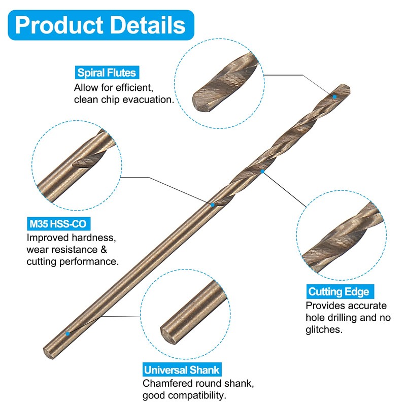 sourcing map Tap and Drill Bit Set, 2pcs M2 x