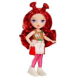 Rainbow High Littles Rainbow Fantasy Fairies & Pet - Apple, Red - 14cm Posable Small Doll & Fantasy Deer Pet with Interchangeable Fairy Wings, Cute Present for Children 4+