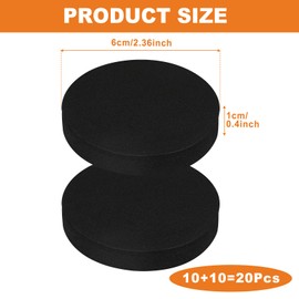 Anti Shake Headboard Stoppers for Wall, 20Pcs Wall Protector from Furniture, Bed Noise Stoppers, Headboard Bumpers to Prevent Hitting Wall,Square EVA Headboard Stabilizer Pad (Round-Black)