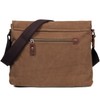 LOSMILE Mens Canvas Messenger Shoulder Bag. (Brown)