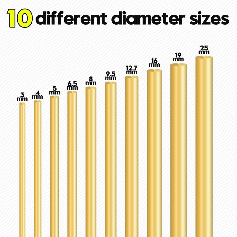Uxney Brass Rods，1/4" Dia 12" Length Brass Solid Round Rod
