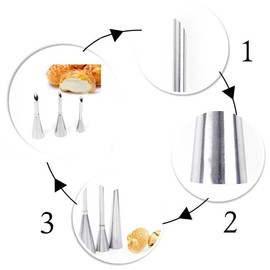 5 Pieces Piping Nozzles Filling Nozzle, BetterJonny Filling Nozzle for Baking, Piping Nozzles for Filling Doughnuts, Long Piping Nozzles Set for Filling Jams, Puff Pastry, Doughnuts, Bread, Cupcake