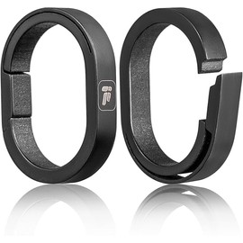 TIMULTI Titanium Key Chain Key Ring Large Size Carabiner Ring for Connecting Mini Hook Quick Release Connector Small Key (Black x 2)