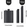 2 Pack Hip Flasks for Liquor, 8 Oz & 12