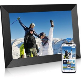 Uhale Digital Picture Frame WiFi 10.1 inch HD IPS Touch Screen Electronic Picture Frame Slideshow Smart Loop Digital Photo Frame with APP & SD Card Slot to Load Photos & Videos from Your Phone - Color: black & white