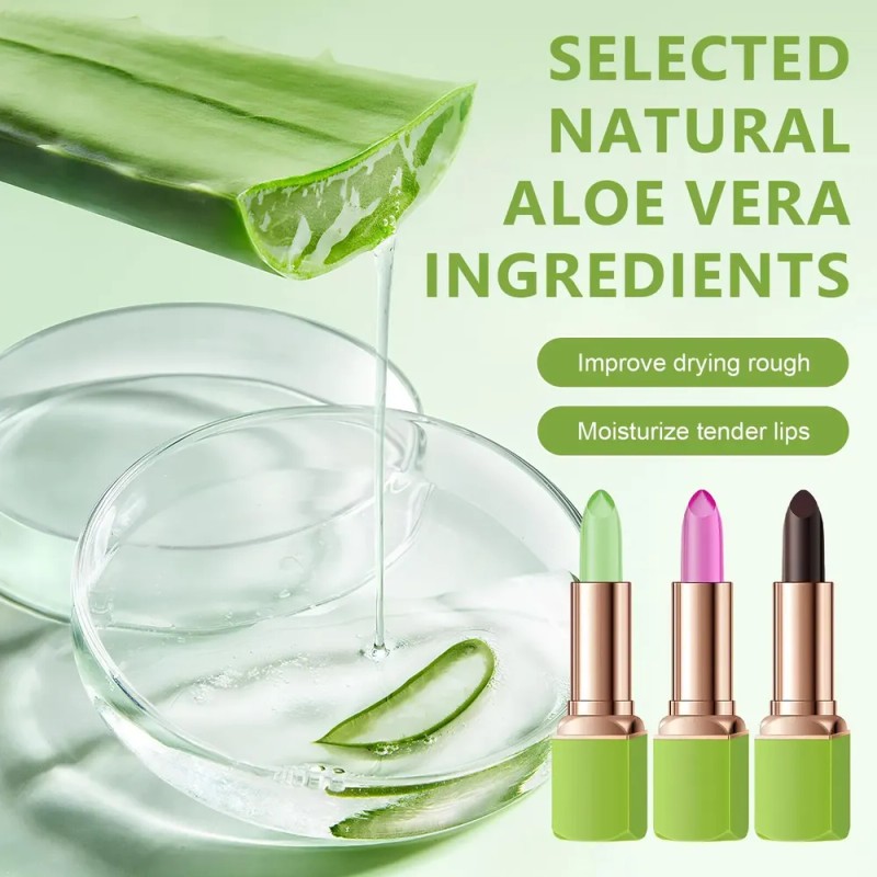 3 Unidades De Pintalabios De Aloe Vera Cambiantes De Color