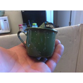 1990's Vintage Enamelware mini expresso cup 4oz green (Pack of 4)