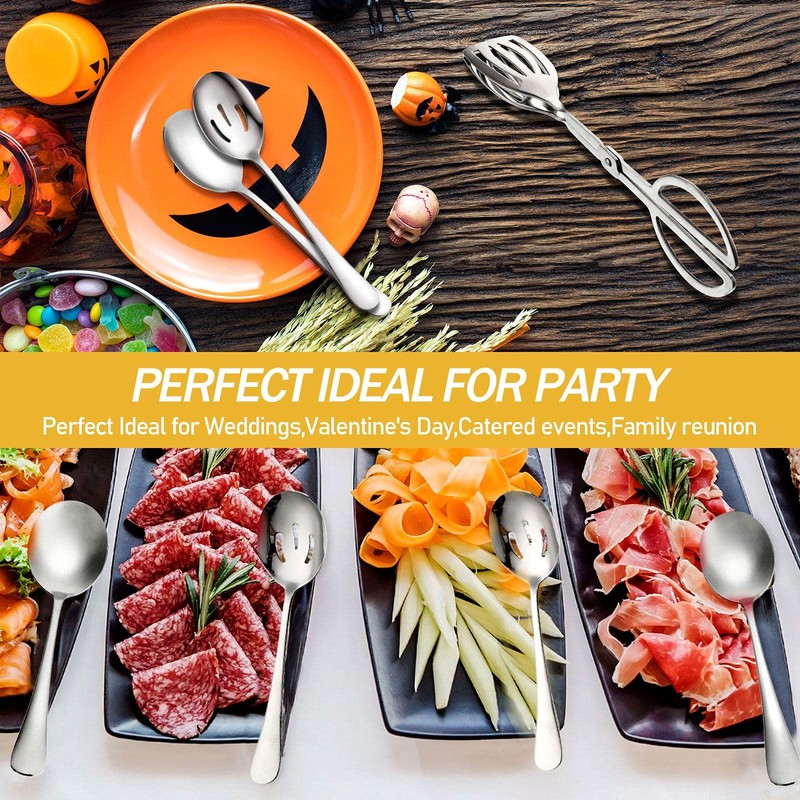 Tanlade 19 Pcs Stainless Steel Serving Utensils Set Flatware Include