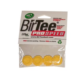BirTee Pro Golf Tees - Size #1 (1/4") Individual Size Pack - 4 Tees Per Pack. Winter/Mat/Simulator Tees (Yellow)