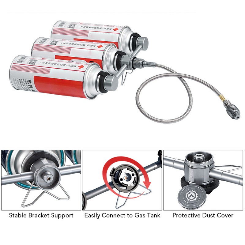 3 In 1 Butane Adapter with Stable Bracket Gas Cartridge