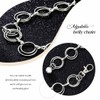 Zehope O-Ring Waist Chain Belt Silver Link Belts Chain Adjustable