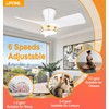 OPONL 30" White low profile Ceiling Fan with Light, with