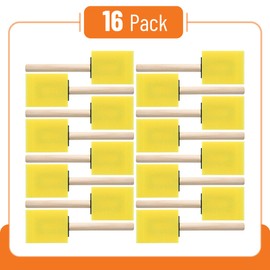 Bates- Foam Paint Brushes, 2", 16 Pack, Yellow Sponge Brushes for Painting, Sponge Paint Brush, Foam Brushes for Painting, Foam Brushes for Staining, Foam Brush, Foam Brushes for Mod Podge Brushes