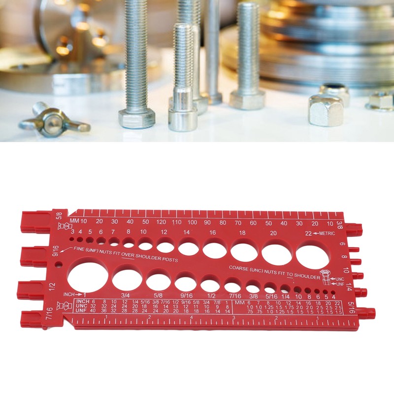 Nut Bolt Thread Gauge ABS Highly Accurate Portable Bolt Nut