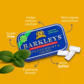 Barkleys Sugar Free Gum, Xylitol Peppermint Gum, Healthy Breath Refreshing & Long-lasting Flavor- Sugar Free, Sugarless, Mint, Keto, Vegan-9 Pack (270g,198 gums)