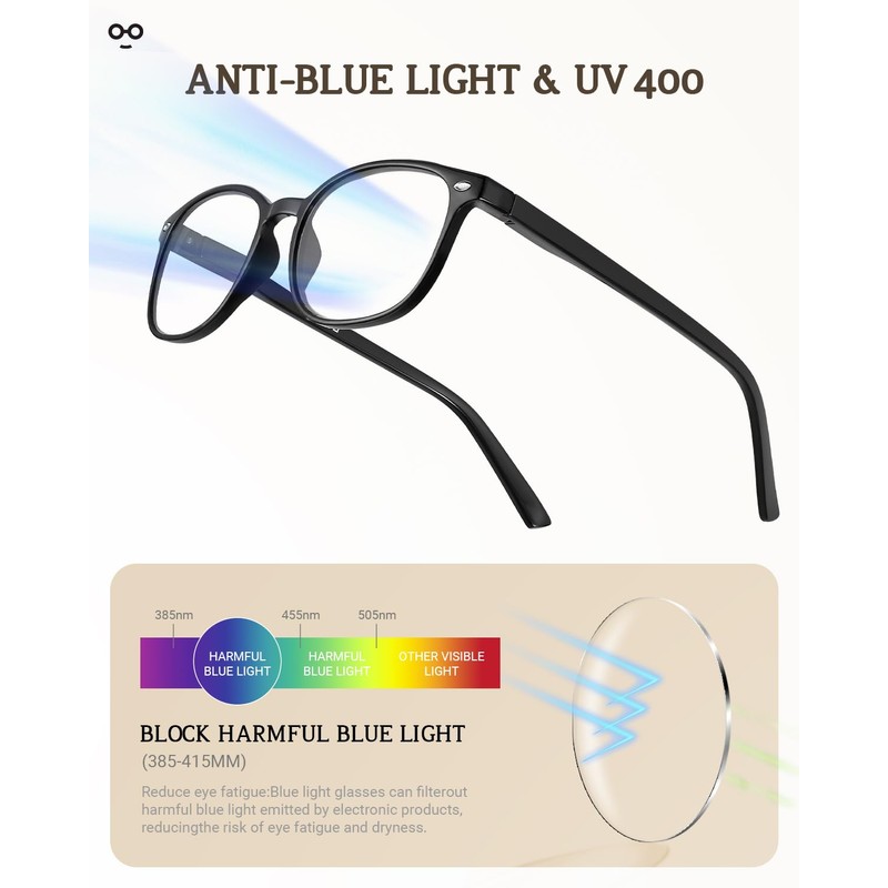 JOLISU 5 Pack Reading Glasses For Women,Blue Light Blocking Computer