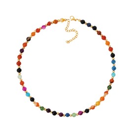 Sacina Boho Trendy Colorful Crystal Beaded Choker Necklace, Hippie Summer Beach Boho Necklace, Christmas Jewelry Gift for Women