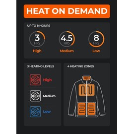 ORORO Women's Lightweight Quilted Heated Jacket with Heated Collar, Heated Quilted Jacket Coat (Charger Not Included) (Black, S)