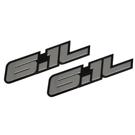 ERPART 6.1L Liter Silver Engine Real Polished Aluminum Emblem Badge Compatible with Dodge Charger Challenger Magnum Jeep Grand Cherokee Chrysler Hemi 300C SRT-8 SRT8 SRT RT (Pack of 2)