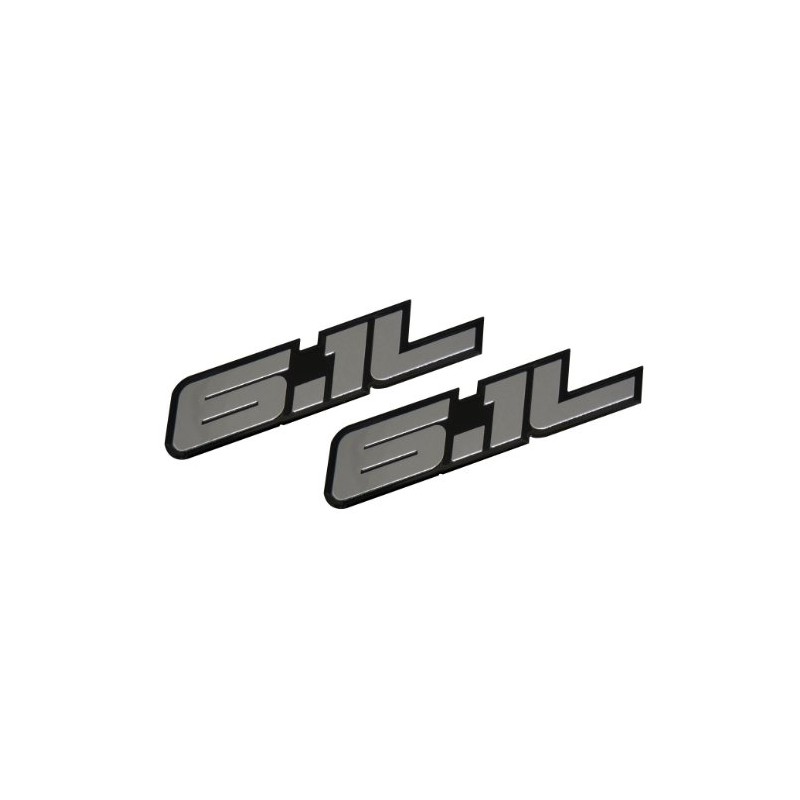 ERPART 6.1L Liter Silver Engine Real Polished Aluminum Emblem Badge