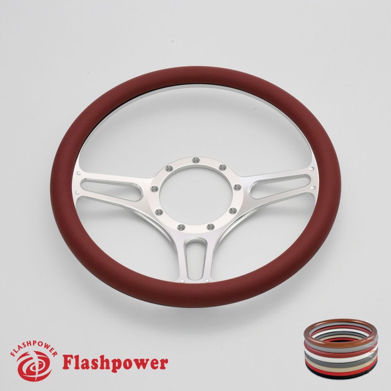 Flashpower 14'' Billet Half Wrap 9 Bolts Steering Wheel with