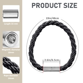 Ewolee Magnetic Curtain Tiebacks, 2 Pack Decorative Curtain Holdbacks Window Tie Backs Holders, No Tools Required Curtain Clips Rope Holdbacks for Home Office Window Décor (Black)