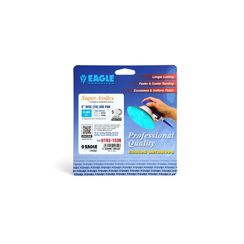 Super Assilex Flexible 6 inch Sanding Discs JOB-PAK, SKY K-600,