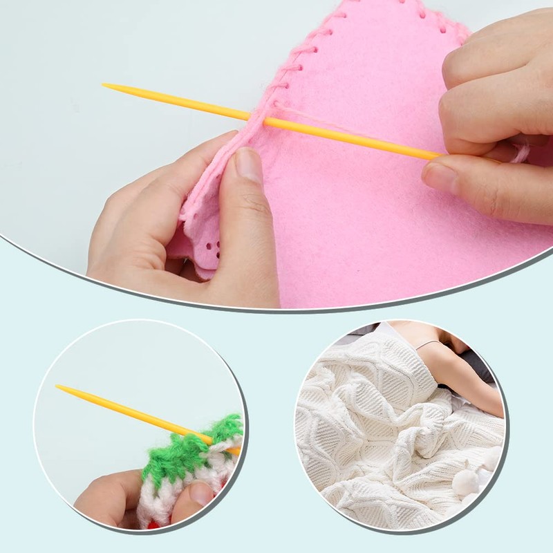 LUNARM 50PCS Plastic Sewing Needles, Large Eye Plastic Yarn Needles,