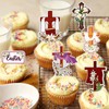 18Pcs Cross Cupcake Toppers - Religious Party Cupcake Toppers,Happy Easter